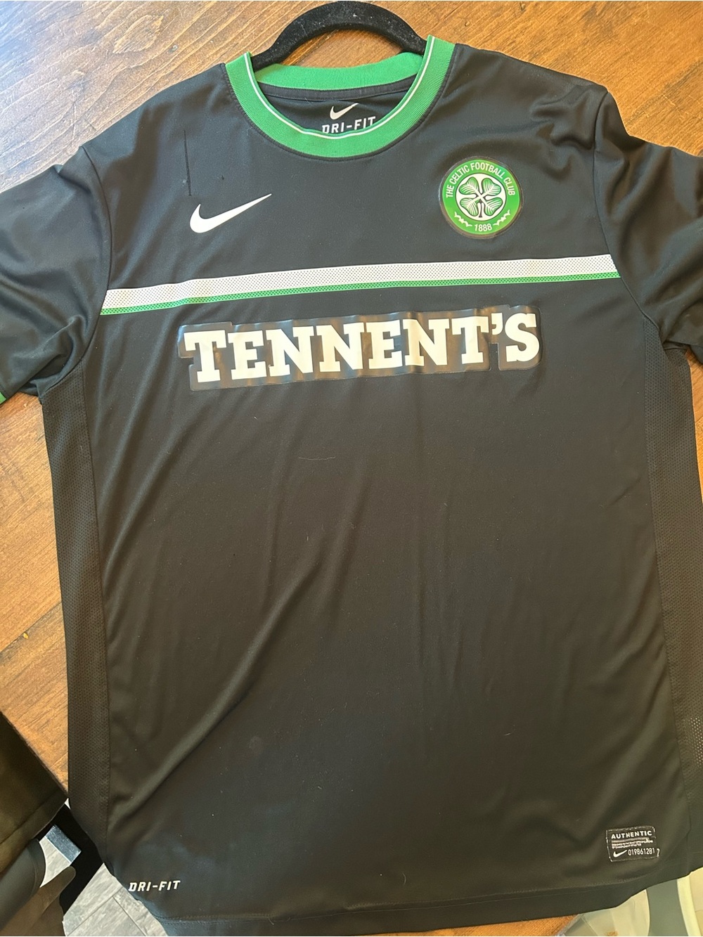 Nike Black and Green Celtic Football Club Jersey